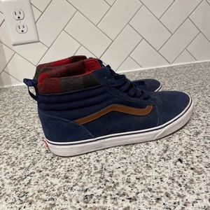 Men’s Suede High Top Vans - Navy Blue Suede 11.5